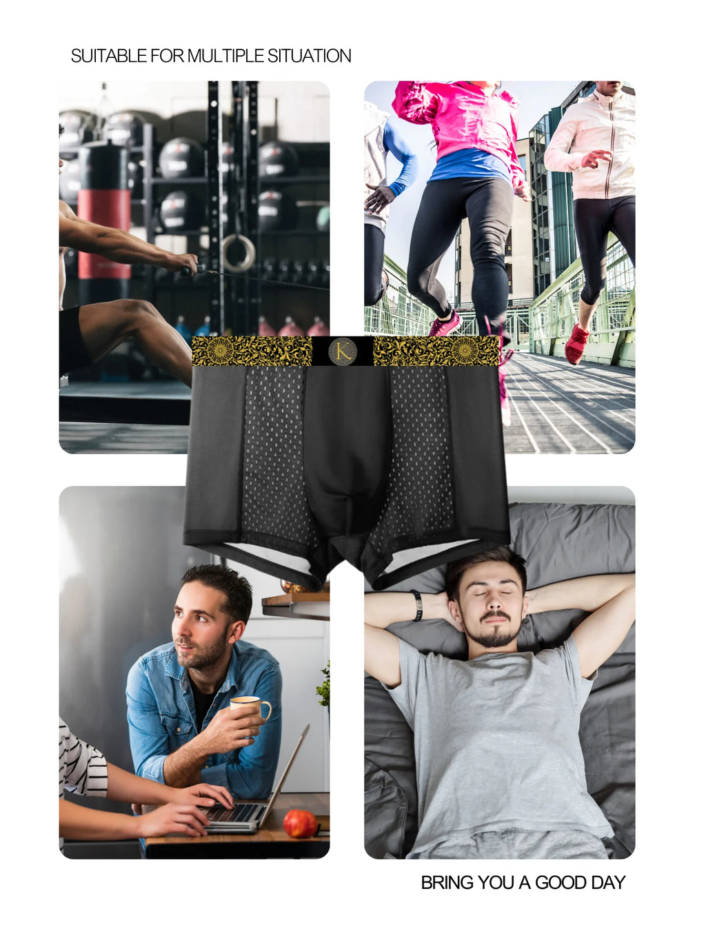 Men's underwear boxers mesh